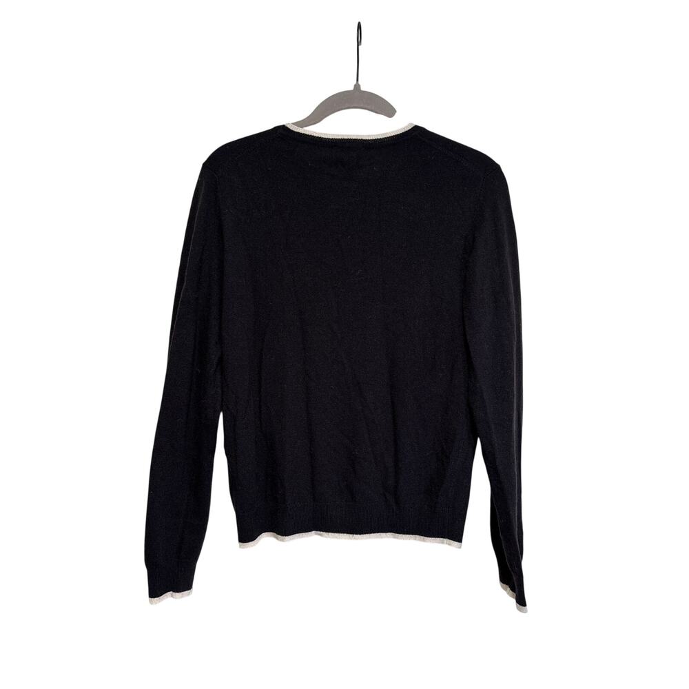 Calvin Klein Women's Black Contrast Trim Crewneck Sweater Size M NWT - Picture 6 of 6